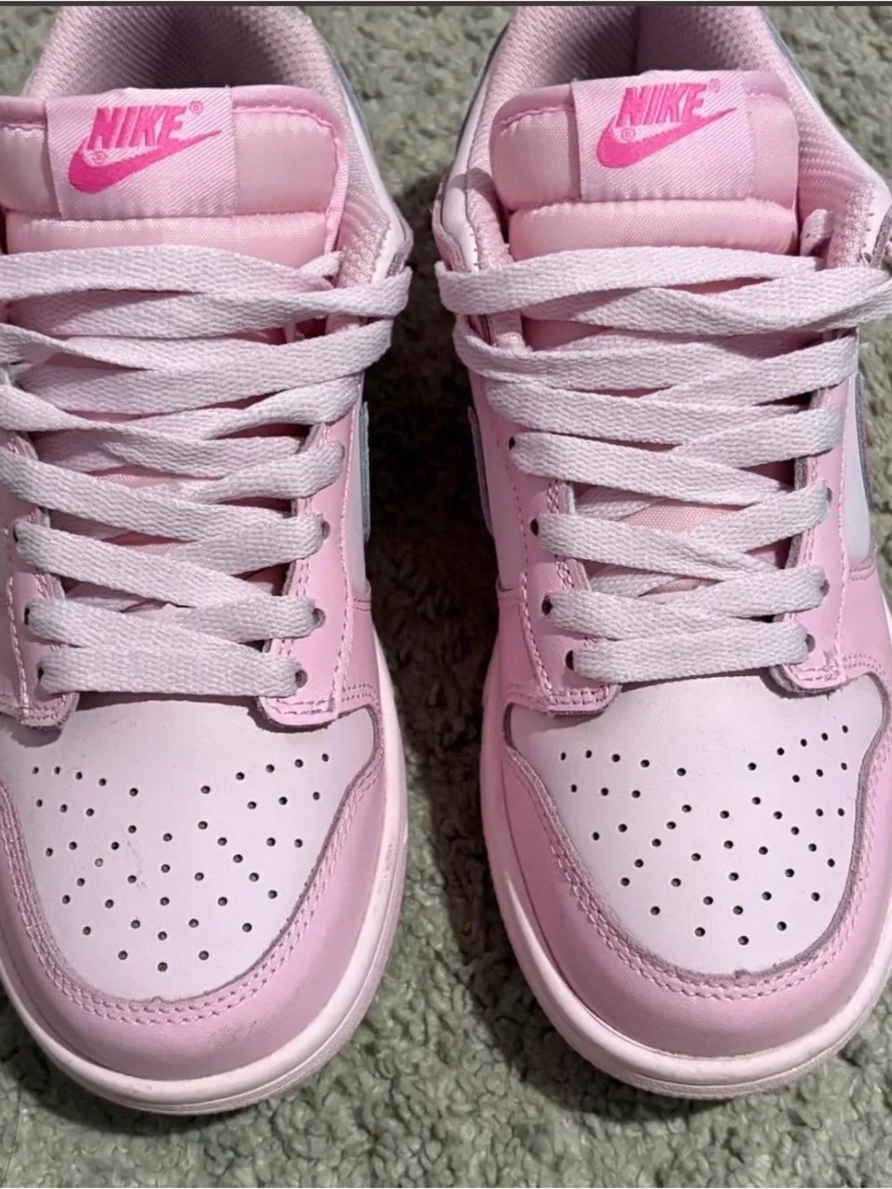 Triple Pink Nike Dunk Pink Low-Top Sneakers with Bright Pink Swoosh